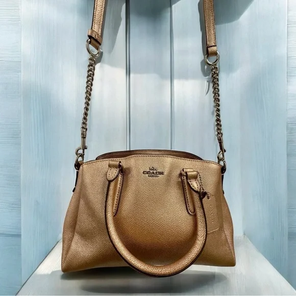 Coach #F29665 Mini Sage Carryall Satchel Handbag Rose Gold - Picture 8 of 14